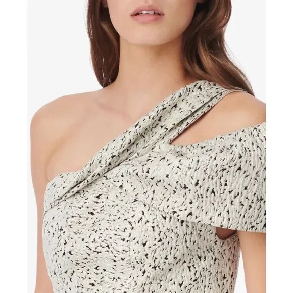 IRO Ophely Pearl White One Shoulder Metallic Mini Dress Medium NWT Cocktail